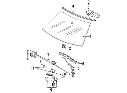 1990 Plymouth Laser Wiper & Washer Components Blade-Windshield WIPER Diagram for MB542486