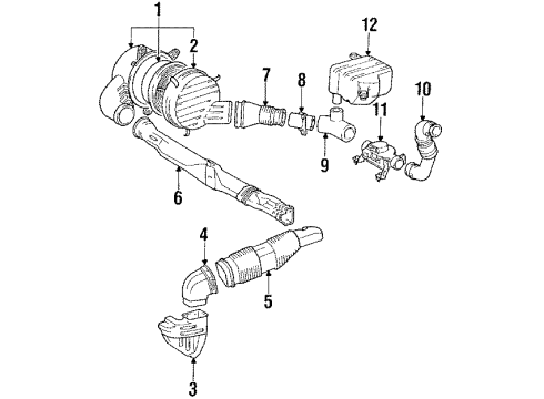 1988 Toyota MR2 Powertrain Control Duct Diagram for 17882-16080