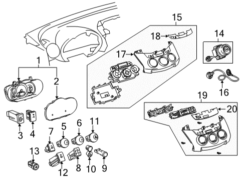 2012 Toyota RAV4 Heated Seats Cluster Assembly Diagram for 83800-0R021