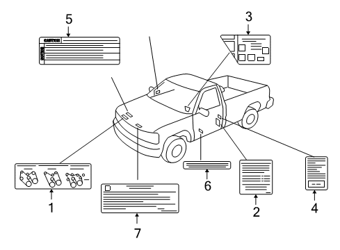 2005 Chevrolet Silverado 1500 Information Labels Info Label Diagram for 15179921