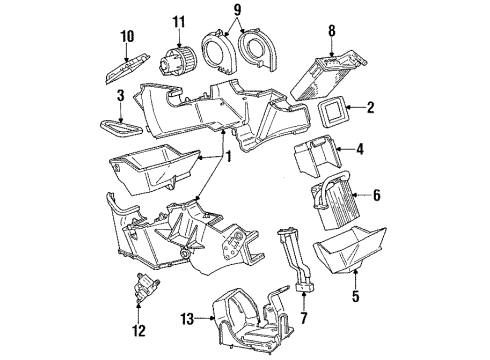 1998 Plymouth Voyager A/C Evaporator & Heater Components EVAPORATOR-A/C EVAPORATOR Diagram for 4798704
