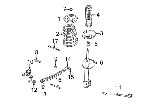 2000 Dodge Neon Rear Suspension Components, Stabilizer Bar Knuckle-Rear Diagram for 5272245AB