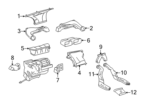 2018 Toyota Yaris Ducts Vent Duct Diagram for 55843-0D211