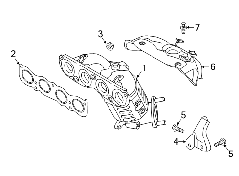 2018 Kia Optima Exhaust Manifold Protector-Heat Upper Diagram for 285252E200