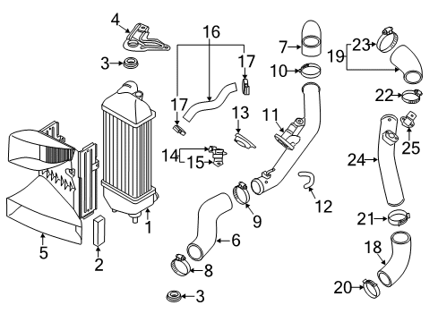 2012 Kia Optima Intercooler Pipe-INTERCOOLER Inlet Diagram for 28282-2G200