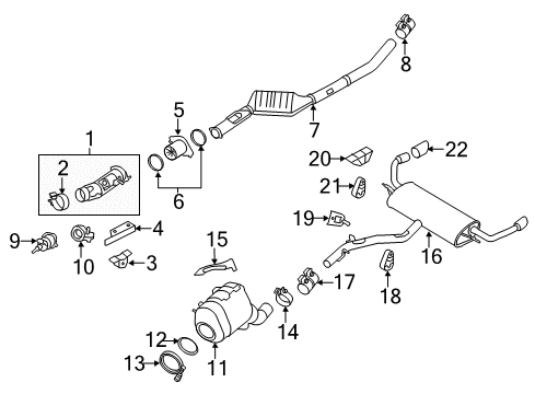 2015 BMW X5 Diesel Aftertreatment System Temperature Sensor Diagram for 13628507629