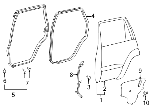 2011 Lexus LX570 Rear Door Panel Sub-Assy, Rear Door, LH Diagram for 67004-60420
