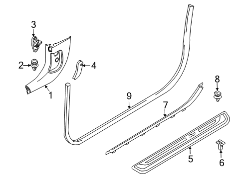 2016 BMW 640i Interior Trim - Pillars, Rocker & Floor Door Weatherstrip, Left Diagram for 51767301293