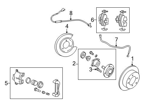 2008 Hyundai Sonata Anti-Lock Brakes Caliper Kit-Rear Brake, RH Diagram for 58311-3KA03