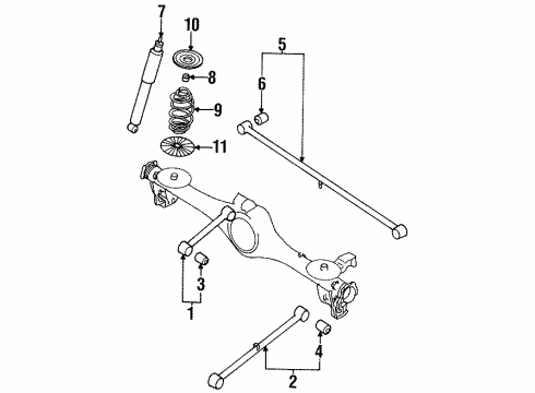 1997 Kia Sportage Rear Suspension Bush-Lower , Arm Diagram for 0K01128820A