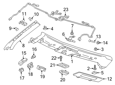 2017 Chevrolet Camaro Interior Trim - Roof Garage Door Opener Button Diagram for 22834550