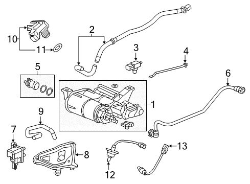 2019 Honda Civic Powertrain Control Tube Comp, Fuel Ve Diagram for 17725-TBA-A01