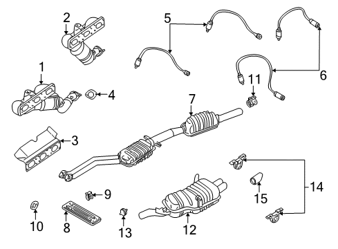 2000 BMW 328i Exhaust Components Rear Muffler Diagram for 18101437602