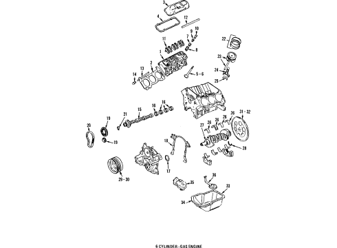 1993 Oldsmobile Cutlass Ciera Engine Parts, Mounts, Cylinder Head & Valves, Camshaft & Timing, Oil Pan, Oil Pump, Crankshaft & Bearings, Pistons, Rings & Bearings Arm & Pivot Kit, Valve Rocker Diagram for 12535836