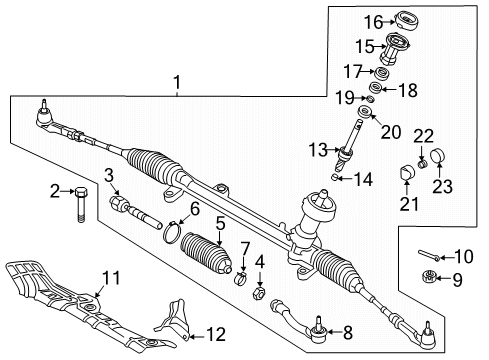 2022 Kia Soul Steering Gear & Linkage PINION Assembly-Steering Diagram for 56512K0100