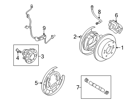 2010 Hyundai Elantra Rear Brakes Brake Assembly-Rear Wheel, RH Diagram for 58230-2L300