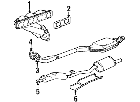 1997 BMW 318ti Exhaust Manifold Gasket Diagram for 11621728984