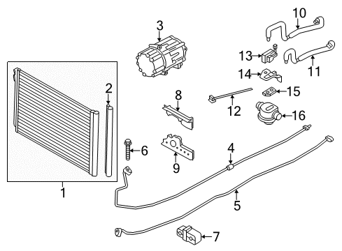 2012 BMW 750i Air Conditioner Suction Pipe Diagram for 64539198293