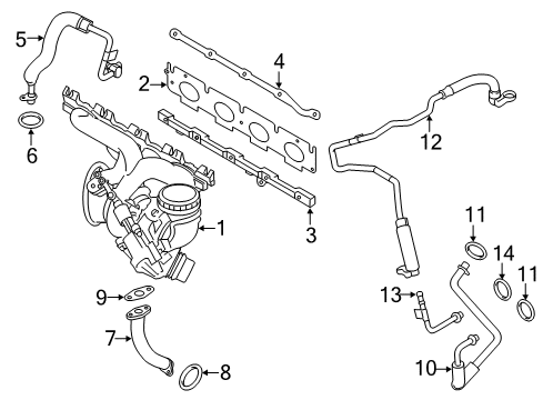 2018 Mini Cooper Turbocharger Charge-Air Cooler Diagram for 17517617600