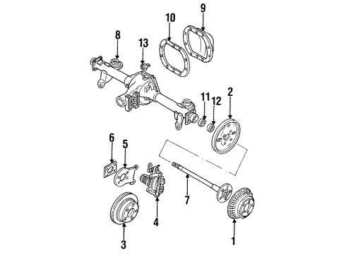 1993 Pontiac Firebird Rear Brakes Plate, Rear Brake Backing (RH) Diagram for 18012022