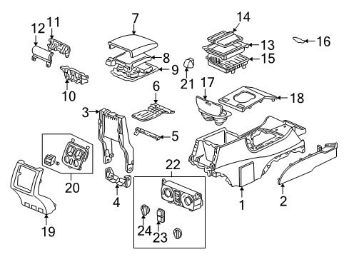 2003 Acura MDX Auxiliary Heater & A/C Bracket A, Front Console Diagram for 83413-S3V-A01