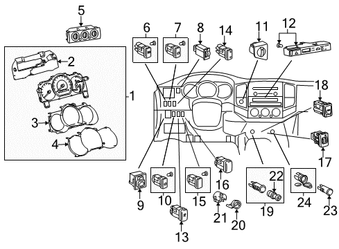 2006 Toyota Tacoma Switches Cluster Assembly Diagram for 83800-04D70