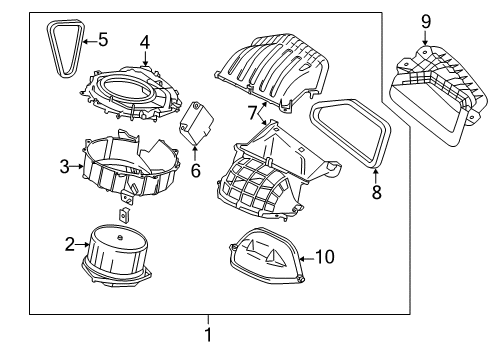 2017 Nissan Quest Blower Motor & Fan Insulator Diagram for 27288-JN20B