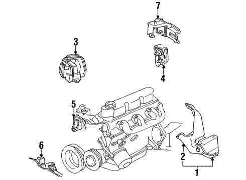 1993 Plymouth Voyager Engine & Trans Mounting Insulator Diagram for 4612005