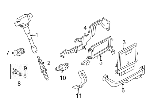 2017 Infiniti Q70 Powertrain Control Cover-Sensor Diagram for 22125-JK60A