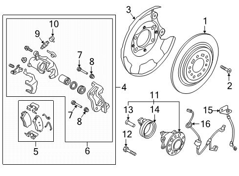 2021 Hyundai Venue Rear Brakes Brake Assembly-RR Wheel, LH Diagram for 58210-K2300