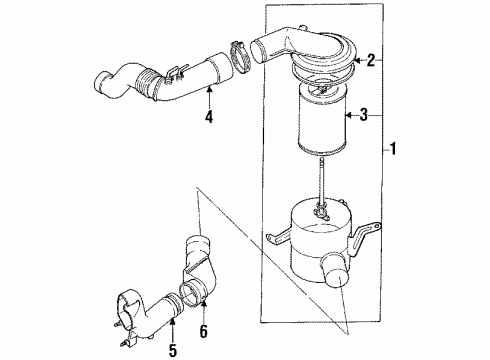 1988 Chevrolet Spectrum Filters AIR CLEAN Diagram for 94400173