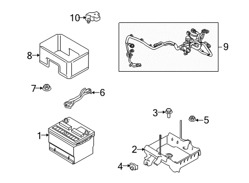 2013 Lincoln MKT Battery Positive Cable Diagram for DA8Z-14300-GB