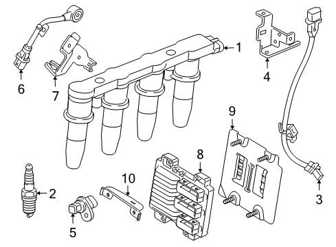 2011 Chevrolet Cruze Ignition System Ignition Coil Diagram for 25198623