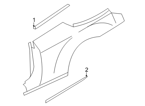 2011 Chrysler 200 Exterior Trim - Quarter Panel Molding-Quarter Panel Diagram for ZH61TZZAA