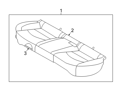 2020 Hyundai Elantra GT Rear Seat Components Rear Seat Cushion Covering Assembly Diagram for 89160-G3000-PXD