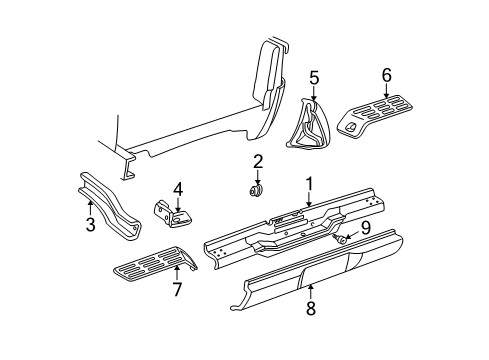 1995 GMC Sonoma Rear Bumper Bumper Diagram for 15978971