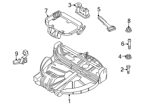 2004 BMW X3 Spare Tire Carrier Securing Clip Diagram for 51713418846