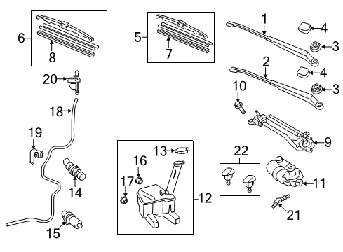 2010 Toyota Yaris Wiper & Washer Components Rear Blade Diagram for 85242-52040