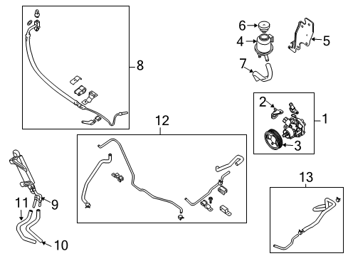 2012 Nissan Armada P/S Pump & Hoses, Steering Gear & Linkage Hose-Return, Power Steering Diagram for 49725-7S000