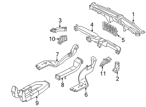2012 Hyundai Sonata Ducts Cover, Defroster Diagram for 97352-3S000
