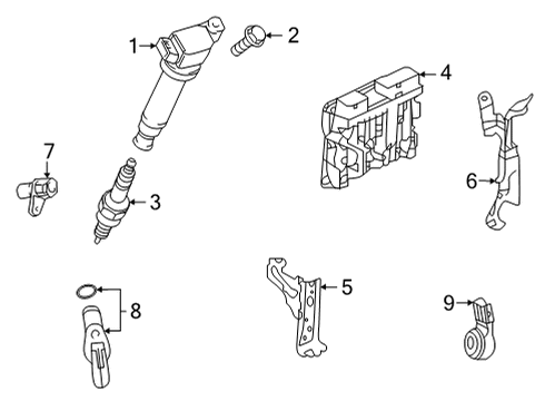 2020 Toyota Highlander Ignition System Spark Plug Diagram for 90919-01289