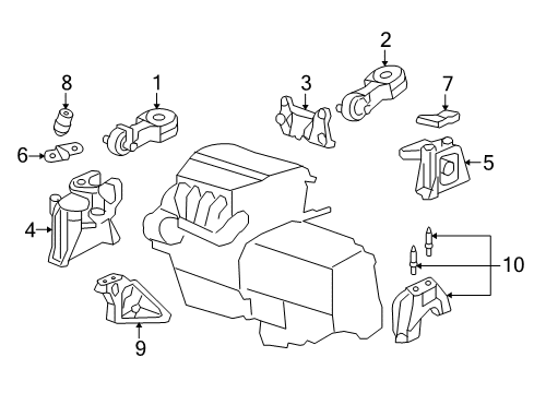 2008 Honda CR-V Engine & Trans Mounting Stay, Side Engine Mounting Diagram for 50625-STK-A00