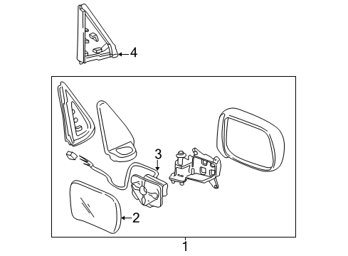 2004 Honda CR-V Mirrors Mirror Assembly, Passenger Side Door (Chianti Red Pearl) (R.C.) Diagram for 76200-S9A-A11ZF