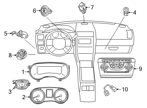 2016 Chrysler 300 Ignition Lock Mask-Instrument Cluster Diagram for 68272582AA