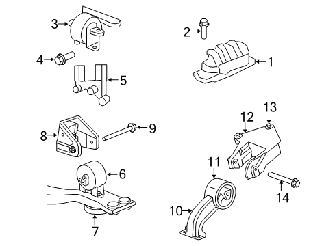 2009 Chrysler Sebring Engine & Trans Mounting Bolt-HEXAGON FLANGE Head Diagram for 6507909AA