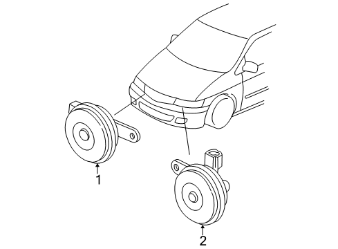 2004 Honda Pilot Horn Horn Assembly (Low) (Mitsuba) Diagram for 38100-S9V-A12