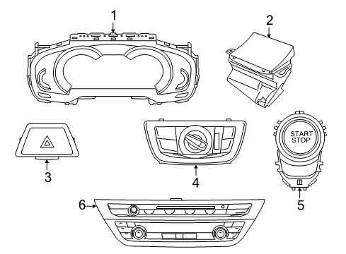 2017 BMW 530i Switches Repair Kit For Radio/Climate C Diagram for 61319459183