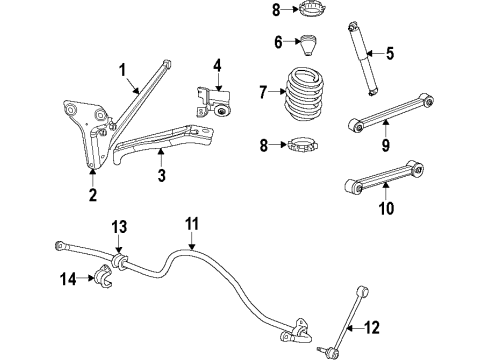 2007 Dodge Nitro Rear Suspension, Lower Control Arm, Upper Control Arm, Stabilizer Bar, Suspension Components Link Kit-STABILIZER Bar Diagram for 68029024AB