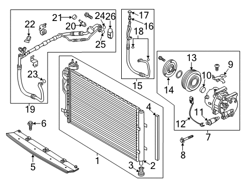 2016 Kia Soul A/C Condenser, Compressor & Lines Valve-Expansion Diagram for 97626B2000