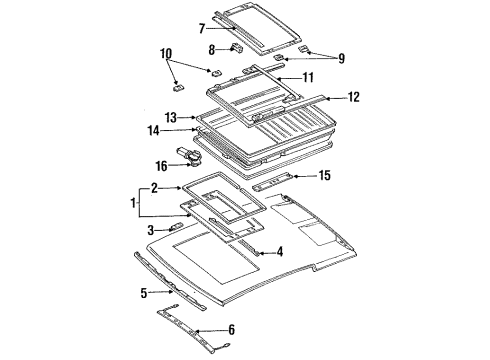 1990 Nissan Axxess Sunroof Weatherstrip-Lid Diagram for 91246-47R00